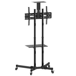 Stand TV mobil Akai, 37 -70 inclinatie, +10/-10 grade, vesa 600x400, suporta 50kg, Negru