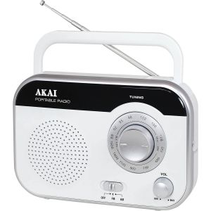 Radio portabil EVO Akai PR003A-410 cu tunner analogic AM/FM, Alb