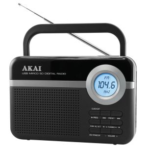 Radio portabil AKAI PR006A-471U, USB/SD, Negru