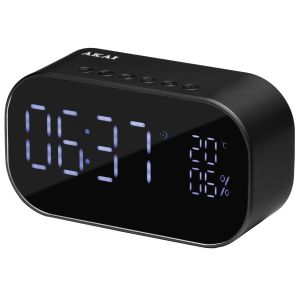 Ceas cu radio Akai ABTS-S2BK, Alarma, USB, Negru