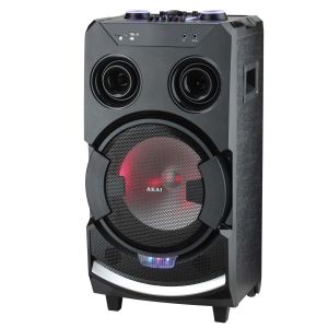 Boxa portabila Akai ABTS-112 cu BT, USB, FM Radio, microfon, baterie reincarcabila, Negru