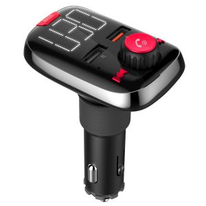 Modulator FM Akai FMT-74BT cu bluetooth, TF Card, AUX in/out, 2 x USB, functie player MP3, Negru