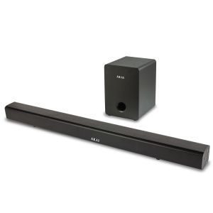 Soundbar AKAI ASB-6WSW, 2.1 canale, 70 W, Bluetooth, USB, HDMI (ARC), Aux in, Radio FM, afisaj LED, telecomanda, Negru
