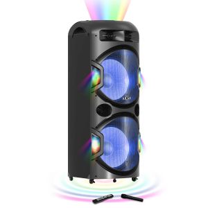 Boxa activa AKAI DJ-Y5L Discoball, Bluetooth, USB, SD card, Radio FM, intrare auxiliara, microfon wireless inclus