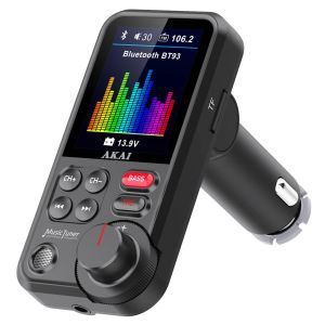 Modulator FM Akai FMT-93BT, Bluetooth, USB, Micro SD Card reader, functie incarcator telefon, microfon incorporat, egalizator, Negru