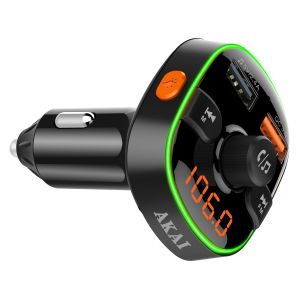 Modulator FM AKAI FMT-52BT 87,5-108 MHz, cu design placut si ergonomic, cu Bluetooth, cititor USB multiple formate si micro SD Card, slot USB pentru incarcare rapida diverse device-uri, afisaj digital, iluminare LED, Negru