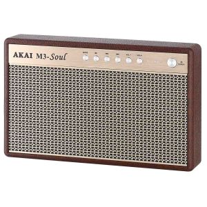 Boxa portabila Akai M3 Soul Coffee, 20W, Bluetooth, USB, Aux in, functie incarcare dispozitive mobile, Maro/Bej