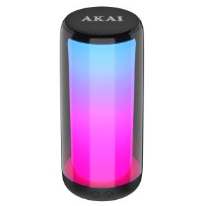 Boxa portabila Akai CS2-GLOW, 10W, Bluetooth, USB, micro SD card slot, lumini disco, Multicolor