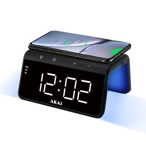 Ceas cu functie de incarcare wireless, Akai ACRB-2000, 10W, Negru