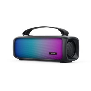 Boxa portabila Akai ABTS-08-BK, 8 W, Lumini RGB, FM Radio, Bluetooth, Negru