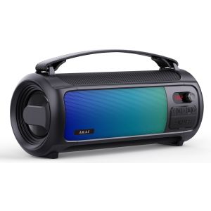 Boxa portabila Akai ABTS-35, RGB, Bluetooth, FM Radio, 10 W, Negru