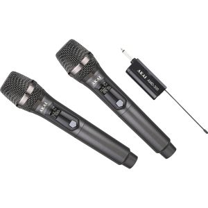 Set Microfoane Wireless AKAI AMD-300, Transmisie Audio Digitala, Negru