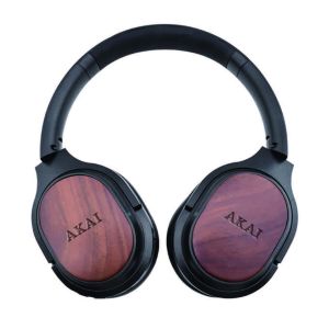 Casti Over the Ear Akai BTH-W150ANC, Bluetooth, Active Noise Cancelling, Bambus
