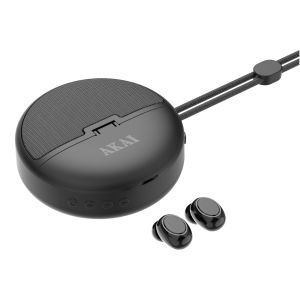 Casti In-Ear Akai BTE-J500BT, True Wireless, Bluetooth, Cu boxa, Negru