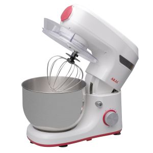 Robot de bucatarie Akai AKM500, Capacitate 500 g sau 2.5 l, Putere maxima 450 W, Alb-Rosu