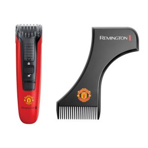 Aparat de tuns pentru Barba/Mustata Mb4128 Manchester United Beard Boss Styler, Lame Capturetrim, Lame Lavabile, Indicator Led, Rosu/ Negru