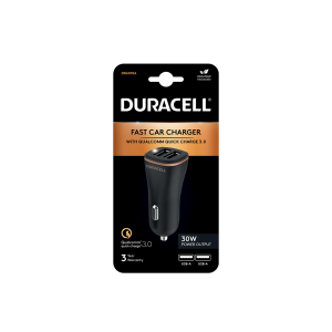 Incarcator auto Duracell dual USB-A QC 27W Negru