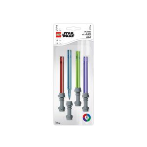 LEGO Ghiozdane si rechizite: Set 4 pixuri colorate cu gel LEGO Star Wars Lightsaber