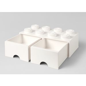 LEGO Cutii depozitare: Cutie depozitare LEGO 2x4 cu sertare, alb