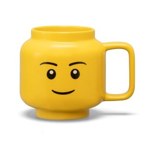 LEGO Recipiente alimentare: Cana mare LEGO din ceramica, Cap de baiat