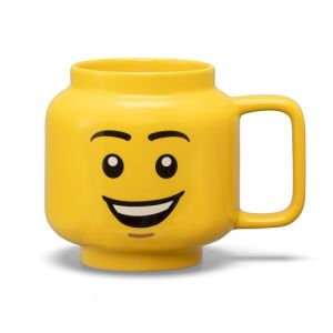 LEGO Recipiente alimentare: Cana mare LEGO din ceramica, Cap de baiat fericit