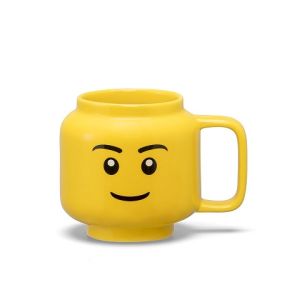 LEGO Recipiente alimentare: Cana mica LEGO din ceramica, Cap de baiat