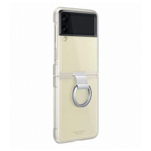 Husa telefon pentru Samsung Galaxy Z Flip3, Clear Cover with Ring, Transparenta