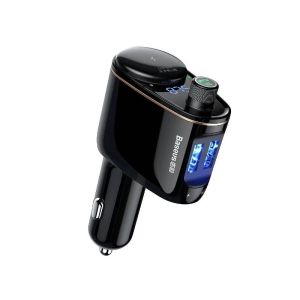Modulator FM Bluetooth Baseus S-06, 2x USB, Negru