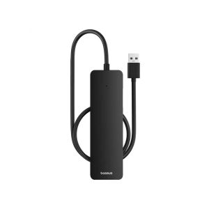 Hub Baseus UltraJoy 4-in-1 Lite, USB-A la 4xUSB-A 3.0, 5Gbps, Negru cu cablu de 50cm, Negru