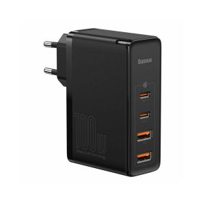 Incarcator retea Baseus GaN2 Pro, 2x USB si 2x USB-C, Quick Charge, 100W, Cablu USB-C inclus, Negru