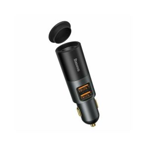 Incarcator auto Baseus Share Together, 2xUSB, cu port de expansiune pentru bricheta, 120W, Quick Charge, Negru
