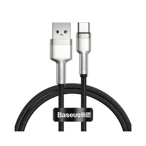 Cablu Baseus Cafule Series Metal USB la USB-C, 66W, 1m, Negru
