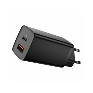 Incarcator retea Baseus GaN2 Lite, 65W, USB-C, USB, Quick Charge 3.0, Negru