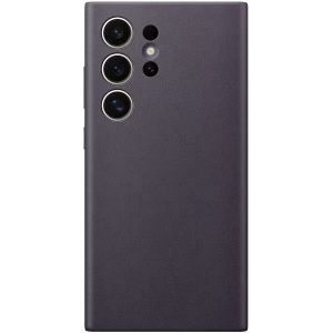 Husa telefon Samsung pentru Galaxy S24 Ultra, Vegan Leather Case,Violet inchis