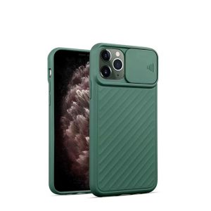 Husa pentru iPhone 11 Pro, Protectie camera, Silicon, Finisaj mat, Green
