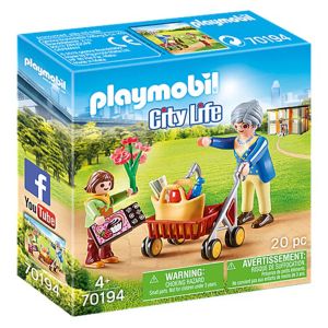Jucarie Playmobil City Life, Bunica si fetita, 70194, Multicolor