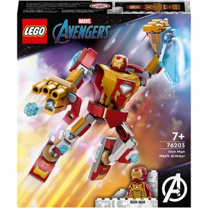 LEGOÂ® Super Heroes Marvel: Robot Iron Man, 131 piese, 76203, Multicolor