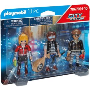 Jucarie Playmobil City Action, Set 3 Figurine hoti 70670