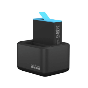 Incarcator dublu GoPro H10B + 2 acumulatori Enduro 1720mAh, port USB, indicator LED