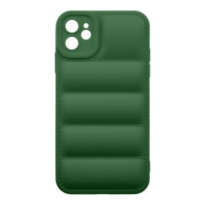 Husa de protectie telefon Puffy OBAL:ME pentru Apple iPhone 11, Poliuretan, Verde Inchis