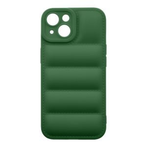 Husa de protectie telefon Puffy OBAL:ME pentru Apple iPhone 15, Poliuretan, Verde Inchis