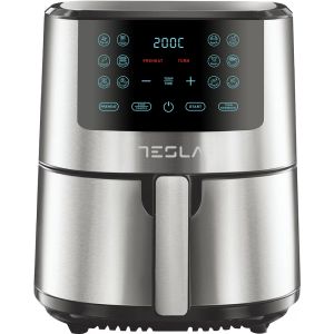 Friteuza cu aer cald Tesla AF501BX, 5L, 0-60 min, Touch screen, 1300W, Negru-Inox