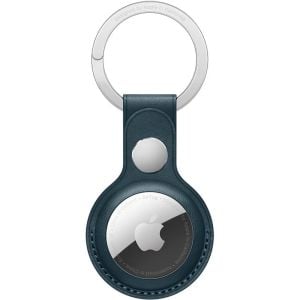 Accesoriu AirTag Apple, Leather Key Ring pentru Apple AirTag, Baltic Blue