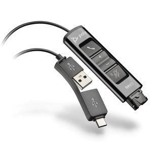Adaptor audio Plantronics DA85, USB-C - USB-A, Negru