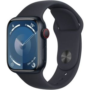 Apple Watch S9, GPS, Cellular, Carcasa Midnight Aluminium 41mm, M/L, Midnight Sport Band