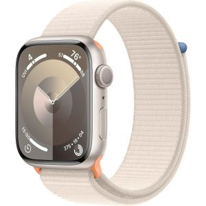 Apple Watch S9, GPS, Carcasa Starlight Aluminium 41mm, Starlight Sport Loop