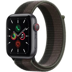 Apple Watch SE, Carcasa Aluminiu Space Gray, 44mm, Tornado/Grey Sport Loop 