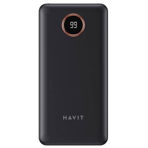 Baterie externa Havit PB74, 10000 mAh, 3 cabluri incluse ( Type-C/ Lightning/ Micro-USB), Display procentaj baterie, Negru