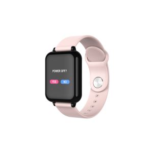 Ceas Smartwatch B57, Touchscreen, Rezistent la apa, Roz