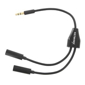 Adaptor audio Universal, Networx, Jack 3.5mm, Splitter, Negru